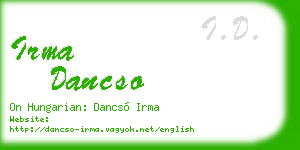 irma dancso business card